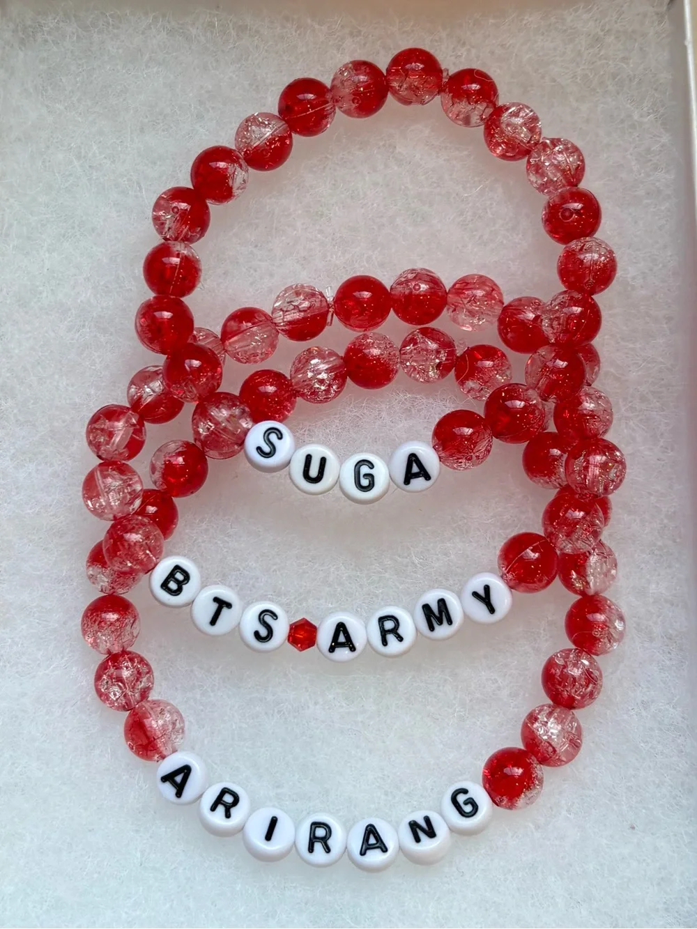(3pcs) BTS SUGA BIAS ARIRANG 2026 RED BRACELET BUNDLE